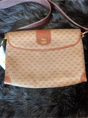 Gucci small GG Tan and Brown Crossbody Bag